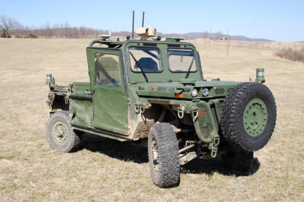 The US Marines' autonomous vehicle has successfully demonstrated the ability to follow a person wearing a beacon (Photo: TORC Robotics)