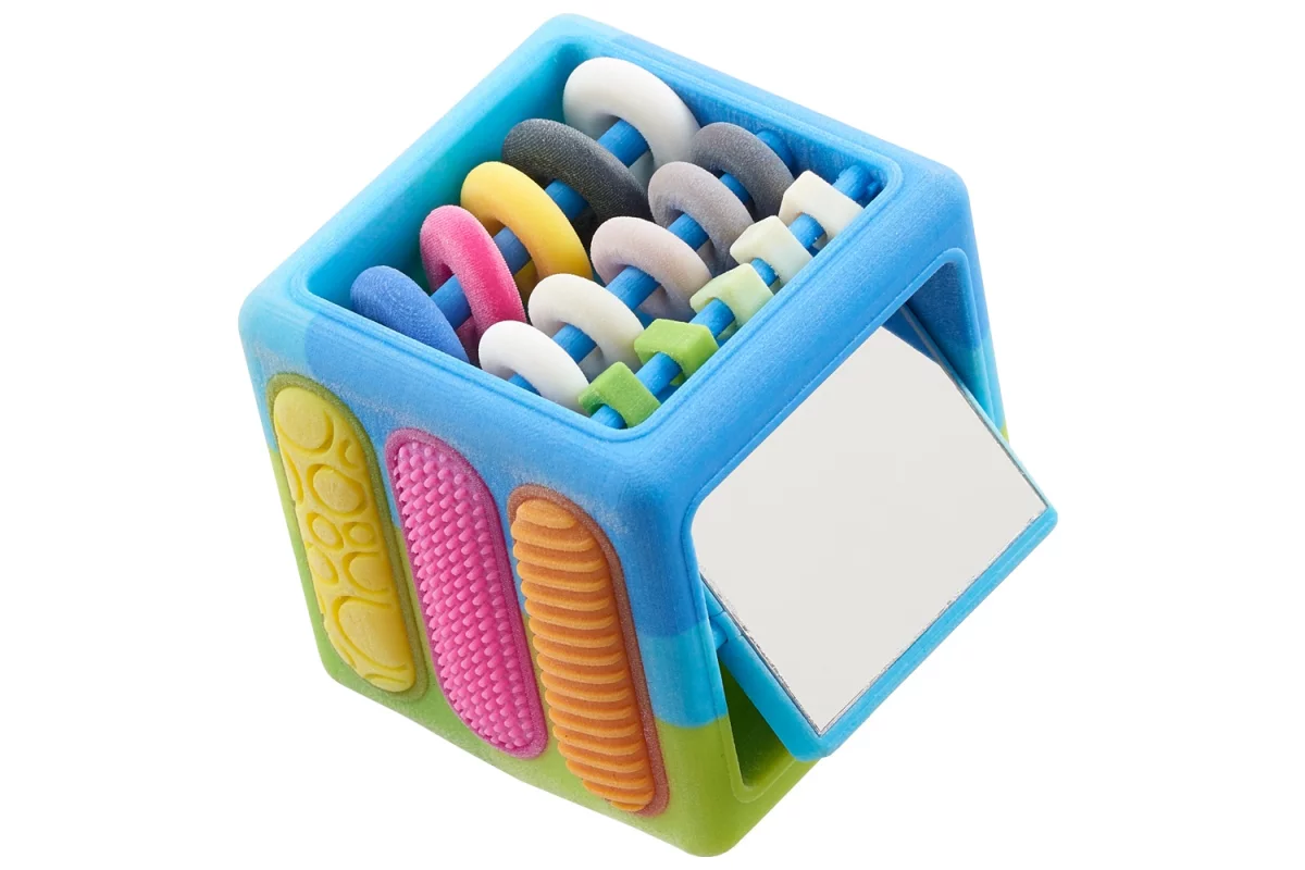 The J750 3D printer from Stratatys can prototype objects in complex shapes, with different textures and materials, and with unprecedented color accuracy