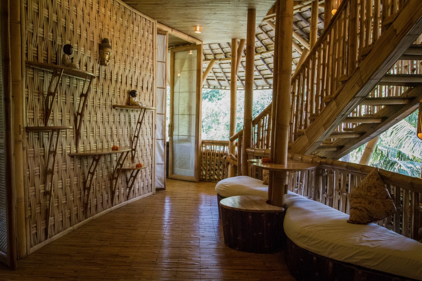 The landing area on the second floor at the Temple House