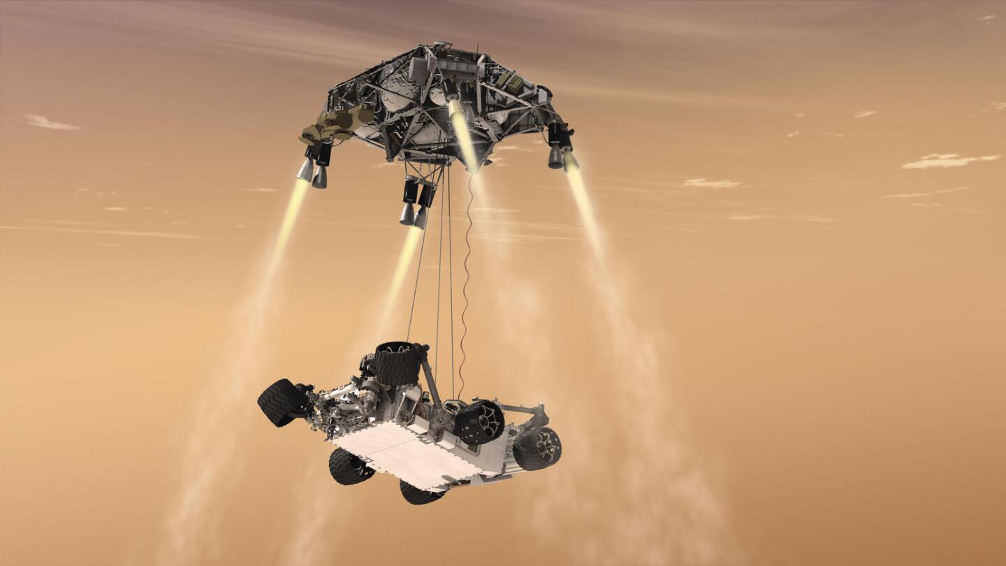 Render of NASA's Mars 2020 rover during descent