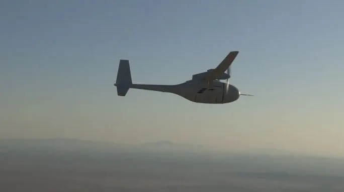 Boeing's Phantom Eye unmanned autonomous aircraft, aloft over Edwards Air Force Base in California