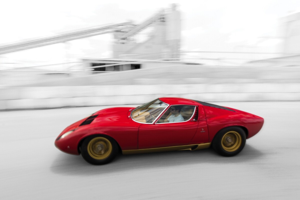 Lot 105 is a 1971 Lamborghini Miura P400 SVn which fetched $2,475,000 to set a new record for the model