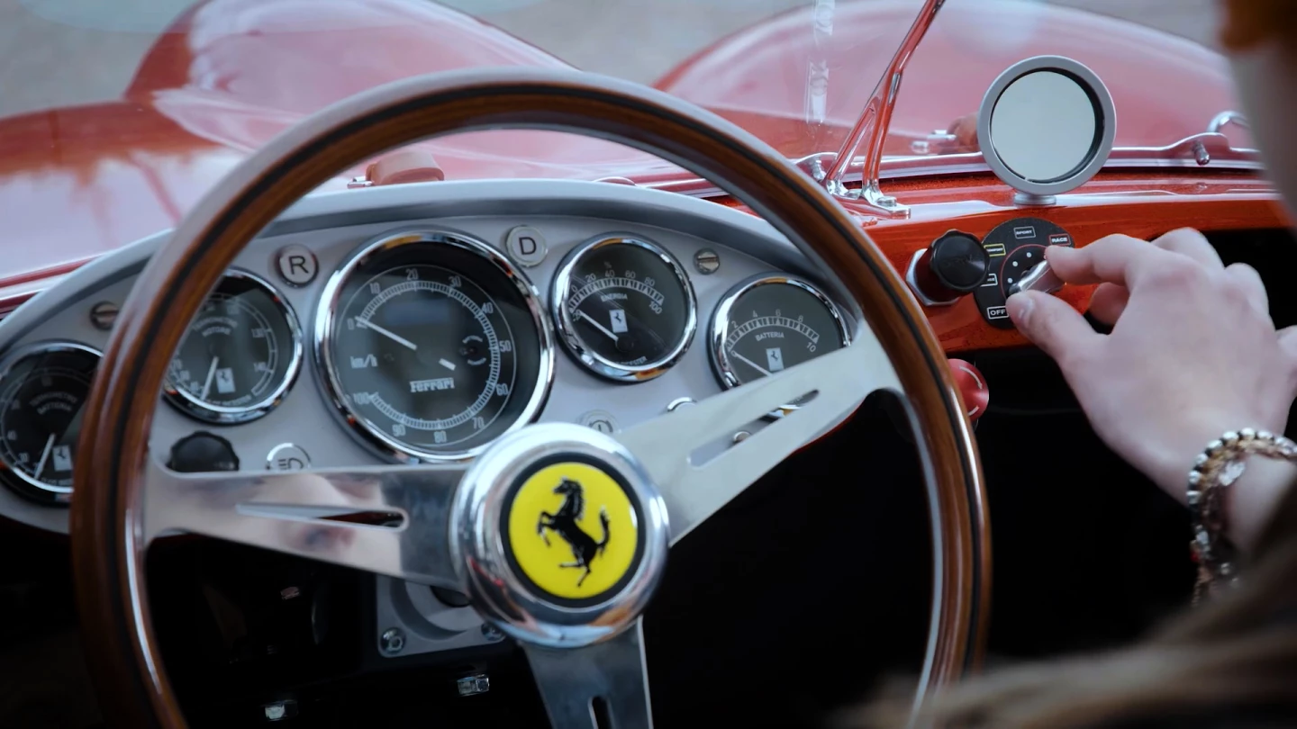 The level of detail on the Ferrari 250 Testa Rossa J dashboard is extraordinary