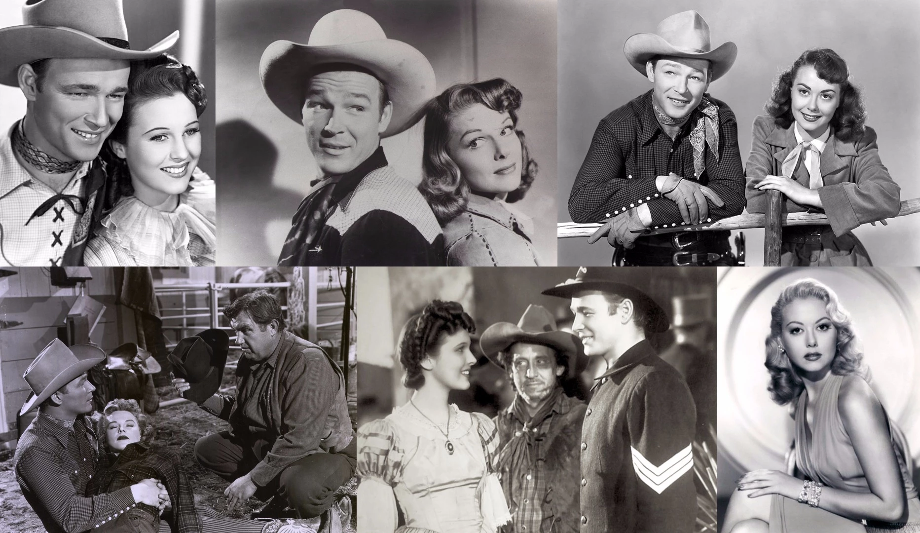 Rogers and some of his early female lead actors.