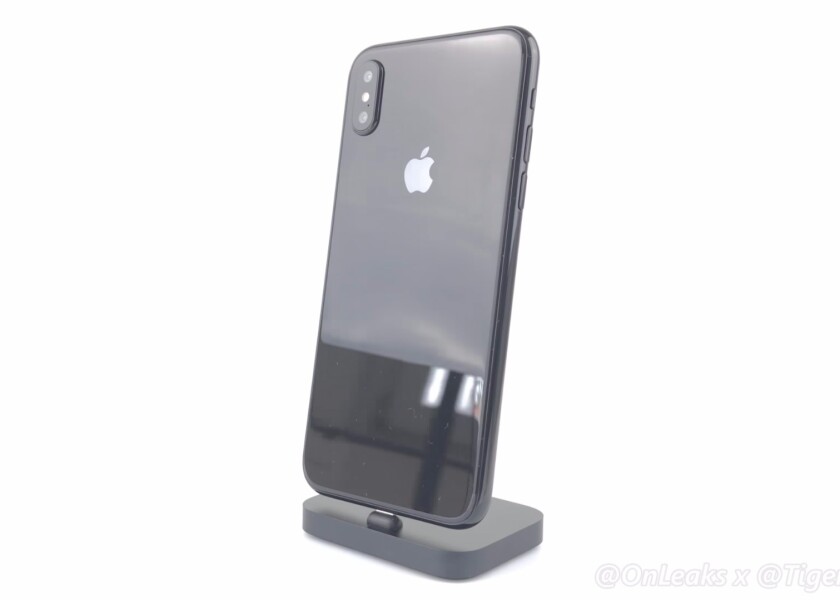 An iPhone 8 mock-up based on leaked details by @OnLeaks and Tiger Mobiles