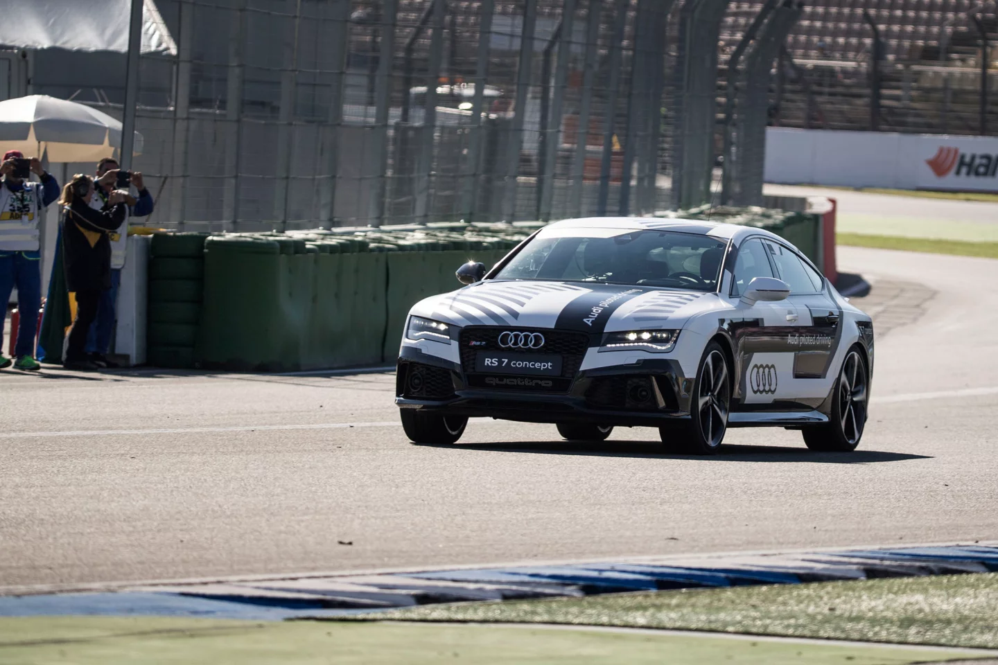 The 560 hp (418 kW) car employed specially corrected GPS signals and onboard 3D cameras to navigate the track