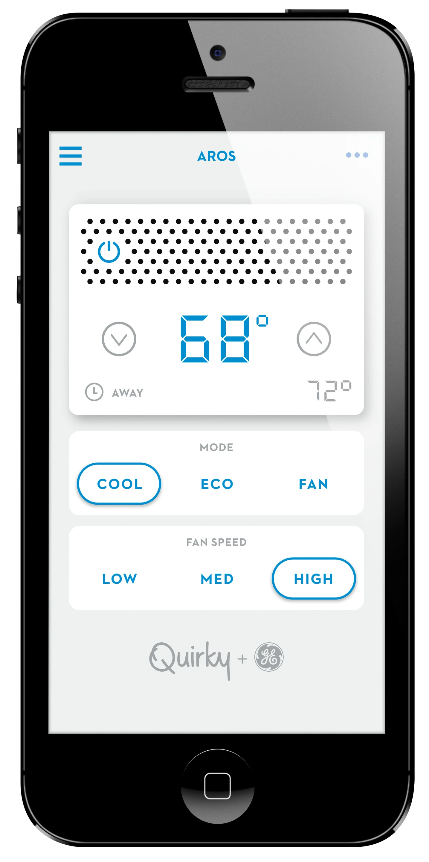 The Aros air conditioner WINK app control