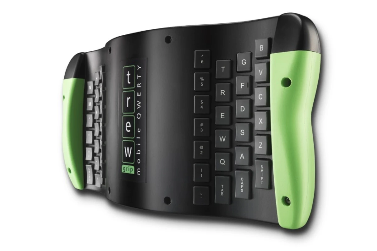 The majority of the keys are located on back, allowing you to use your eight fingers to type