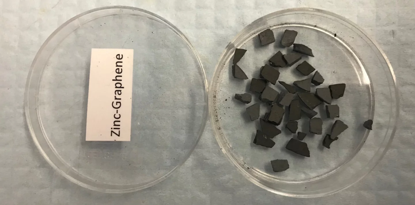 A sample of the zinc-graphene oxide fertilizer developed by researchers at the University of Adelaide