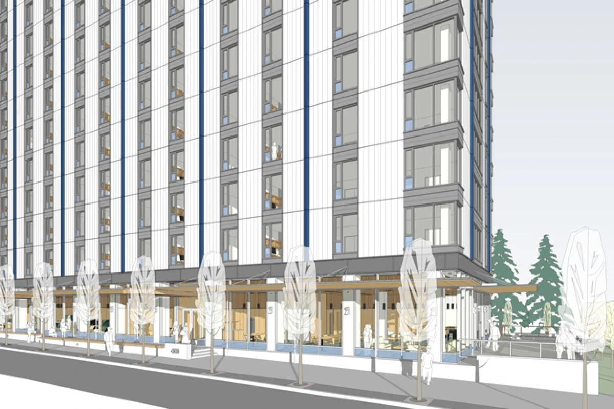 The residential tower will have a total floorspace of 15,115 sq m (162,700 sq ft) and be home to University of British Columbia students