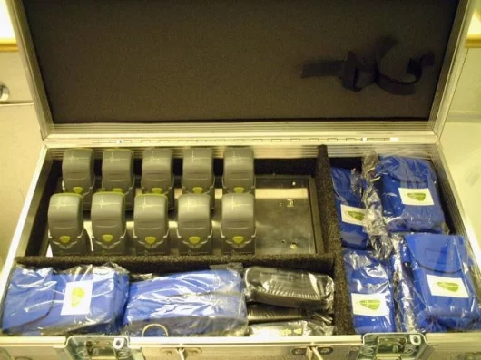 The SPI Elite equipment packs neatly into a suitcase