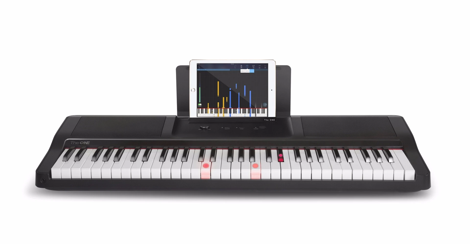 The One Smart Light Piano system teaches by lighting up the keys