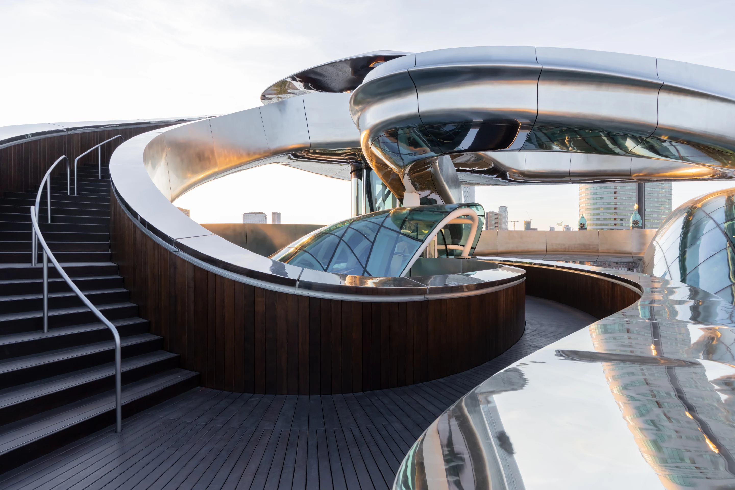The Tornado consists of a double-helix staircase with 336 steps