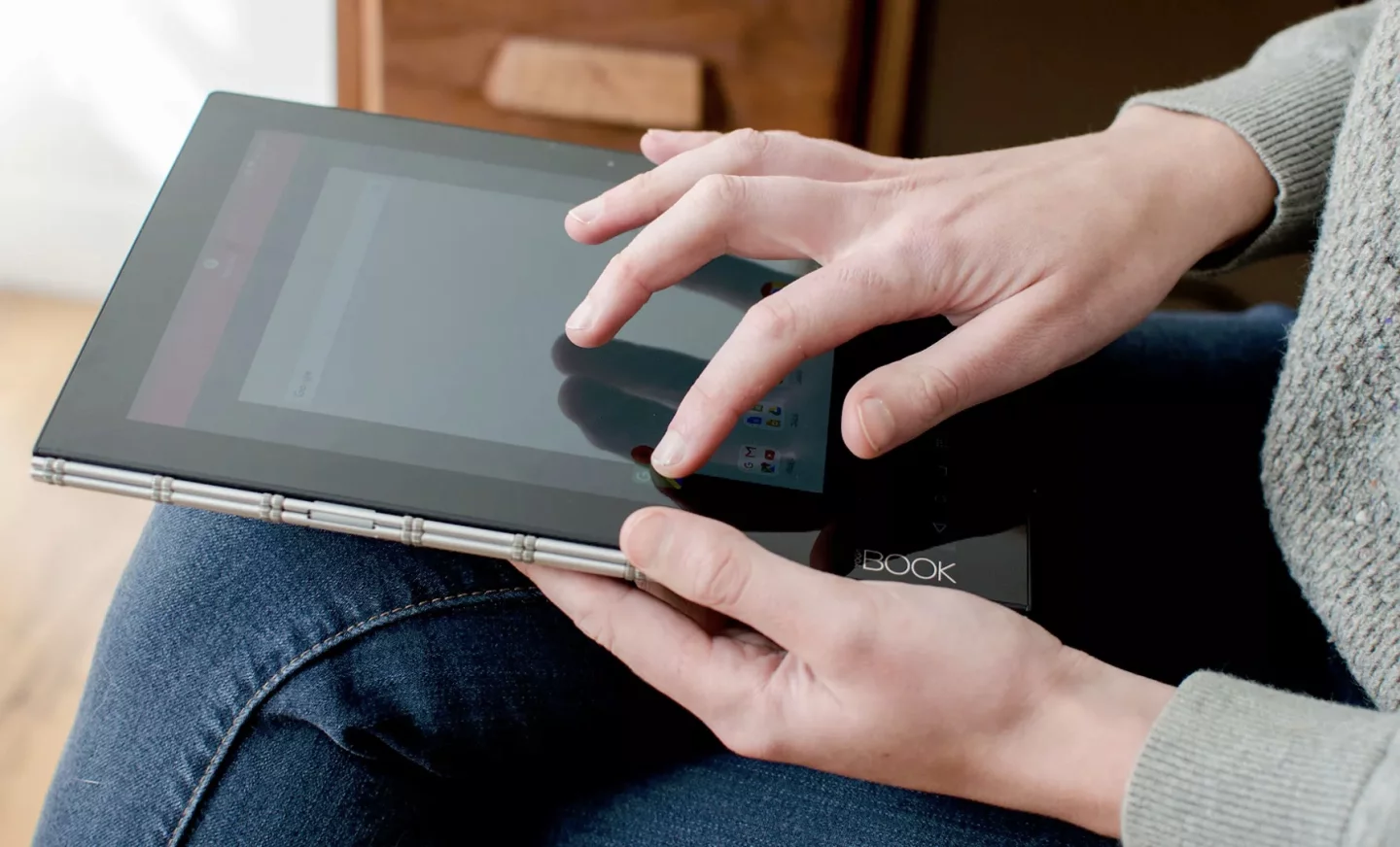 With the Halo keyboard folded beneath it, Yoga Book becomes a tablet