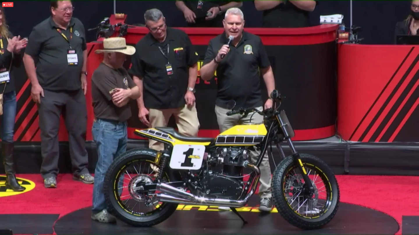 This 1978 Yamaha XS650 sold for $77,000 as Lot S219 at Mecum Auctions' Las Vegas sale on Saturday, 29 January 2022