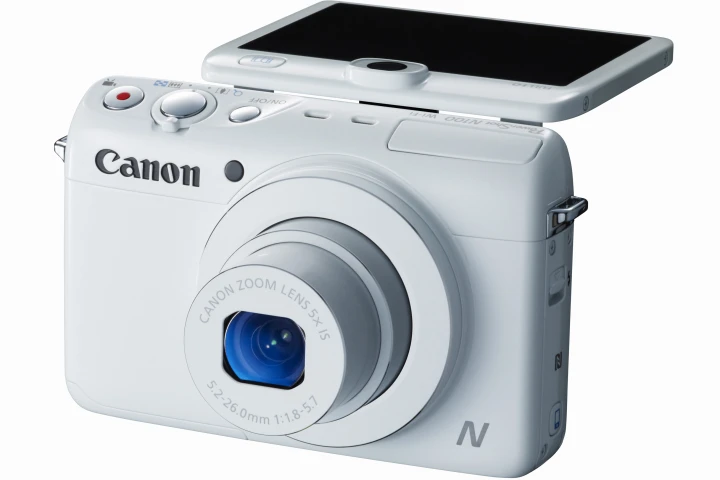 The Canon Powershot N100 can embed a photo of you taking a photo into your photo