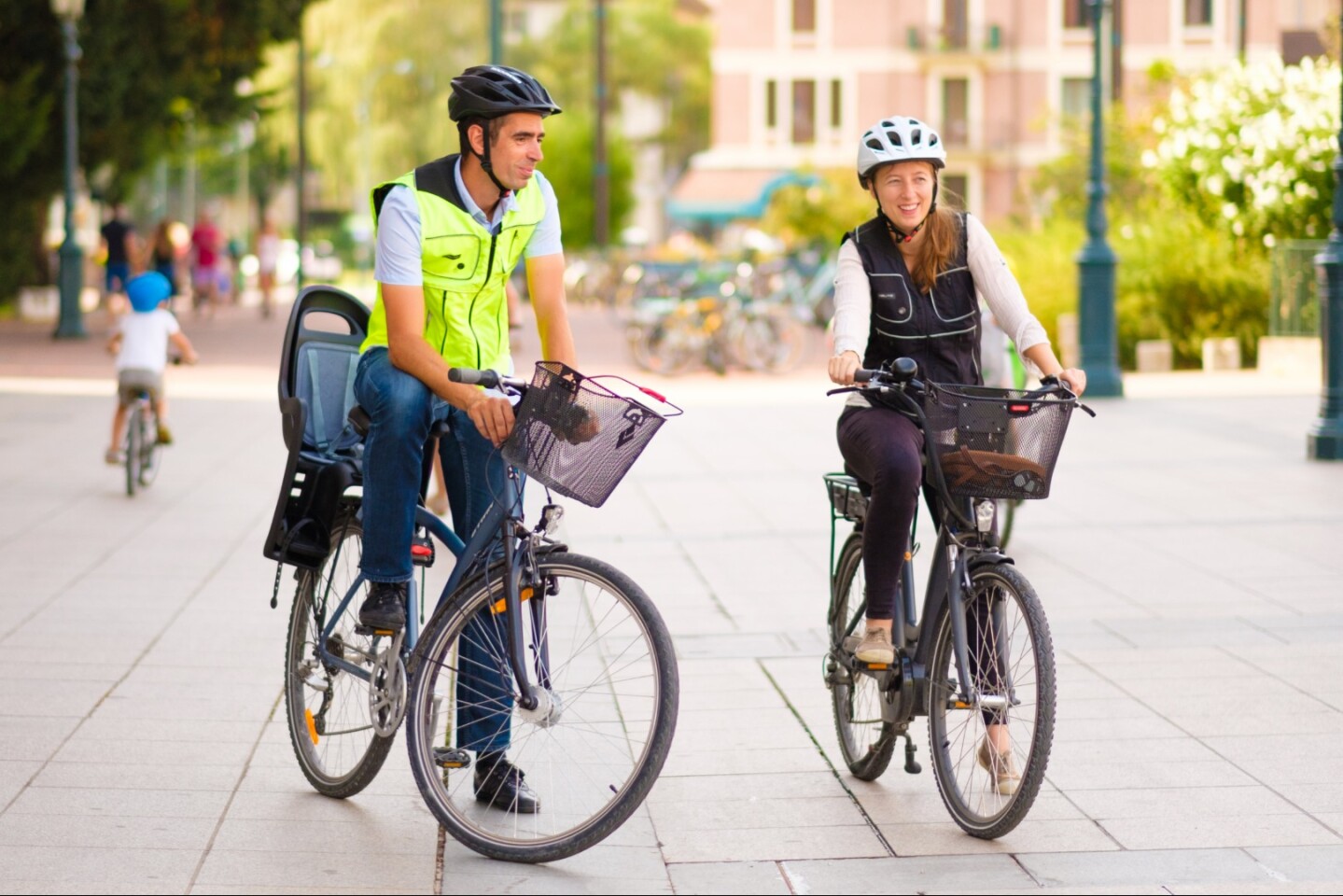 The B'Safe cycling vest will be available in yellow or black (both with reflective piping)