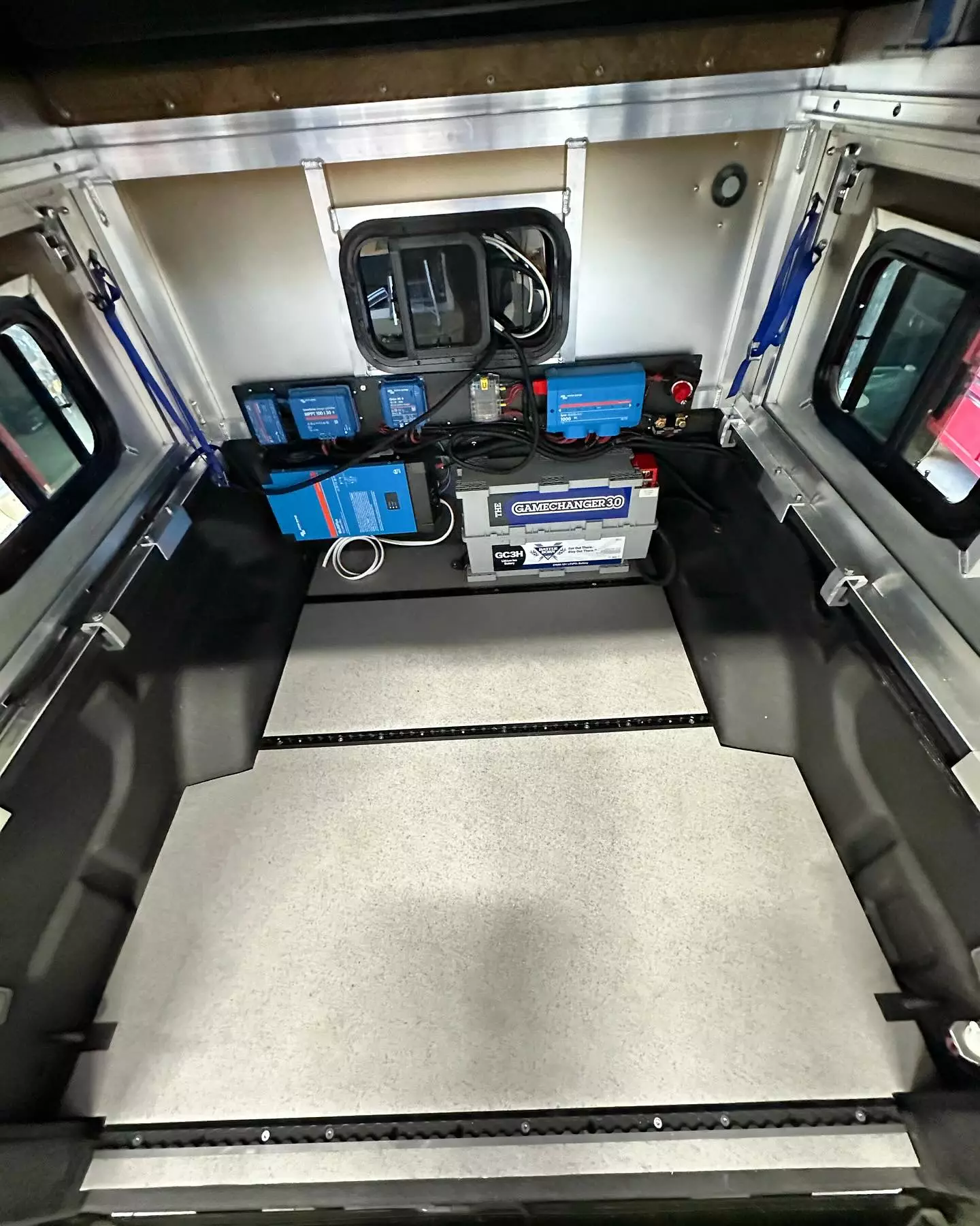 Building out a light camper with electrical hardware and Catapult's modular base plate