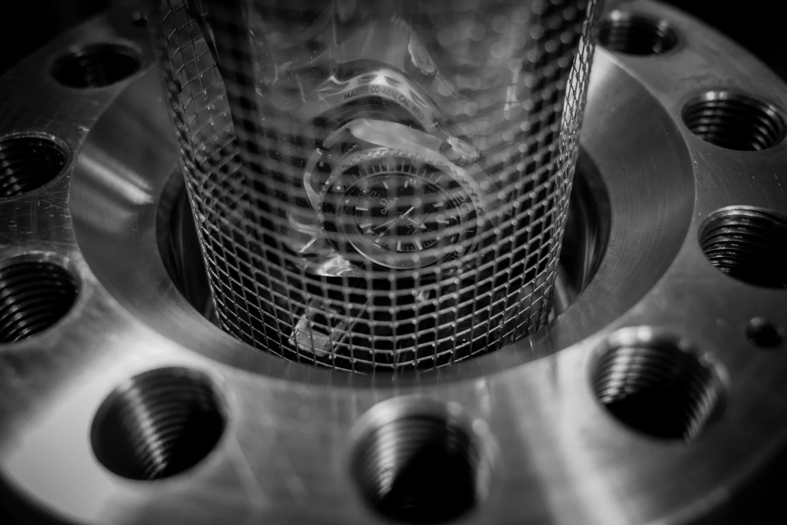 The Omega Seamaster Planet Ocean Ultra Deep Professional undergoing pressure tests