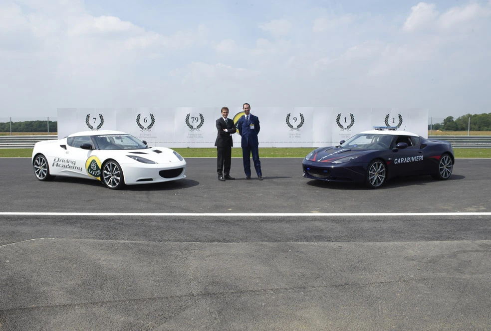 Tommaso Volpe - Col. Marco Minicucci - Test Track Hethel (Photo: Lotus)