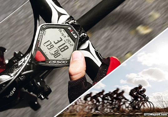 The Polar CS500 cycling computer features a large screen and rocker switch operation