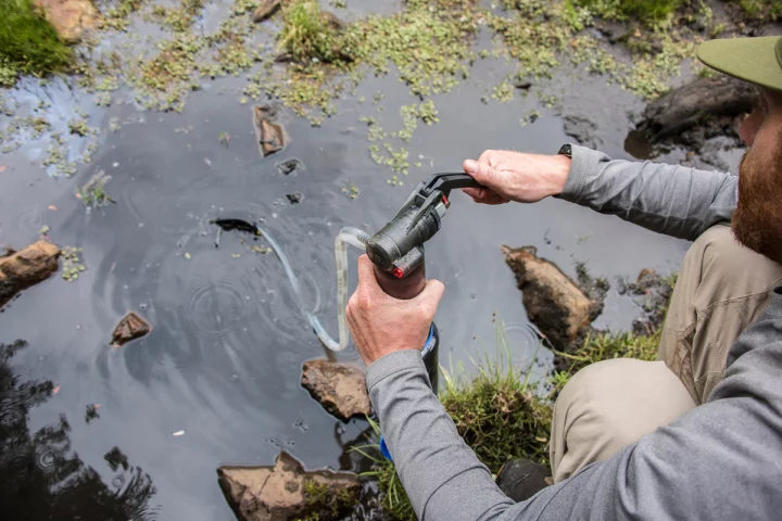 The MSR Guardian can filter and purify up to 2.5 liters of water per minute, removing viruses, bacteria, protozoa and particulate matter