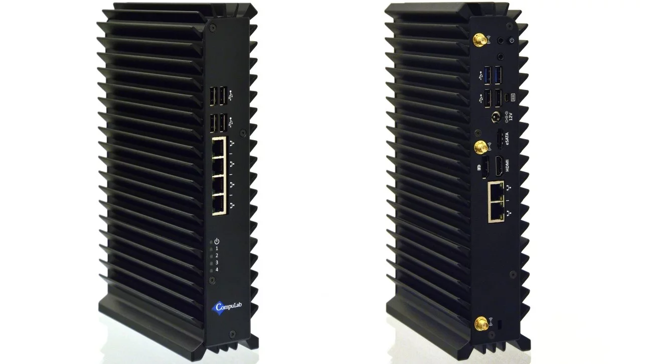 CompuLab's uSVR fanless server, front and back