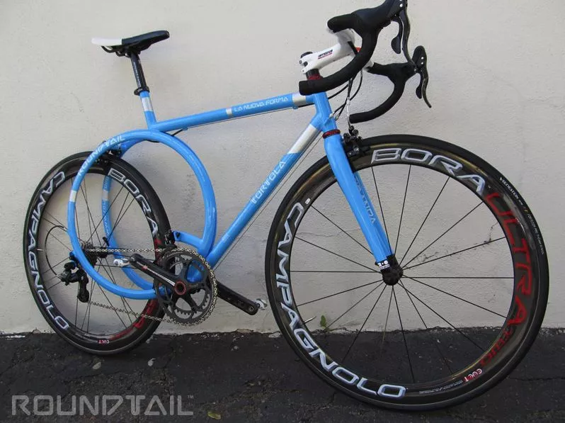 The Tortola RoundTail bicycle replaces the frame's traditional rear triangle with two shock-absorbing joined rings