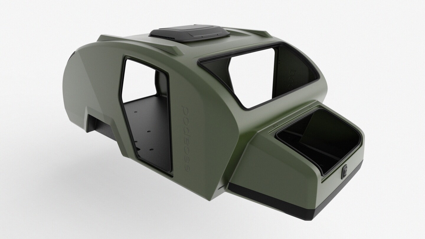 Escapod does away with seams using a single-piece composite shell