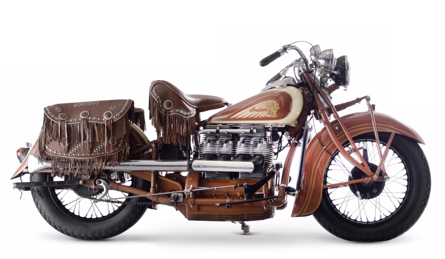 £36,800 ($56,818) - 1938 Indian 77.21ci Model 438 FourLot 52 at Bonhams Lonatti Collection held on 17 October, 2015Estimate: £26,000 - 32,000 ($39,000 - $49,000)