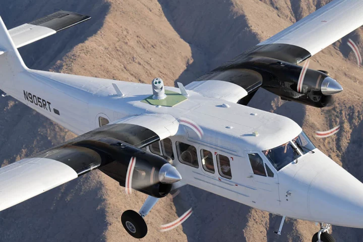 De Havilland Canada DHC-6 Twin Otter aircraft with OCT laser turrent