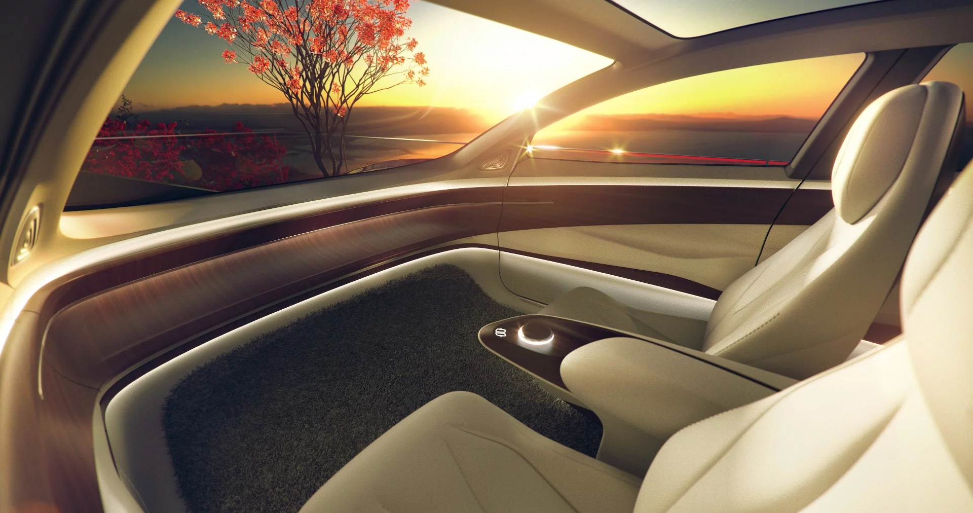 Something is missing in front of the seating in the Volkswagen ID Vizzion concept - there are no driving controls