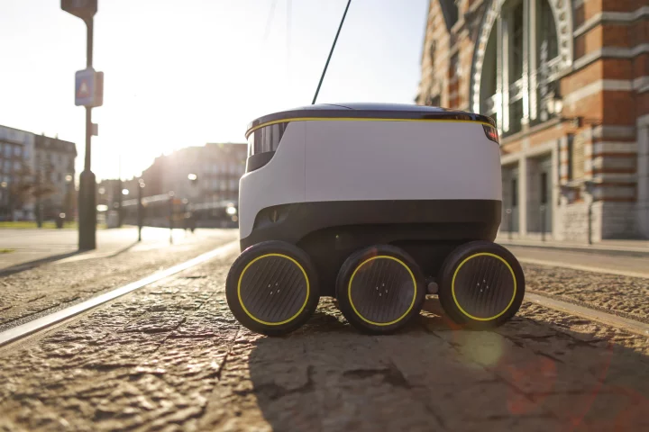 To begin with, the robots will be accompanied by a human as they complete the deliveries