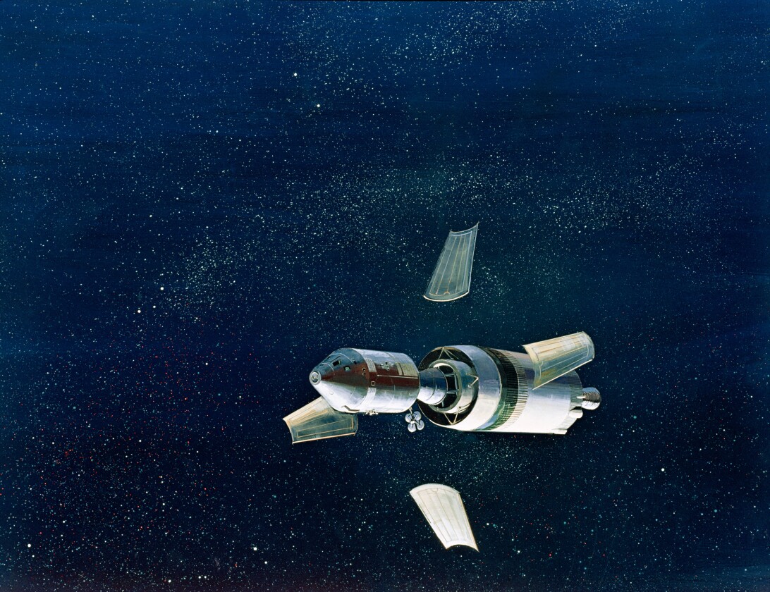 Artist's concept of Apollo 8 separating from the S-IVB (Image: NASA)