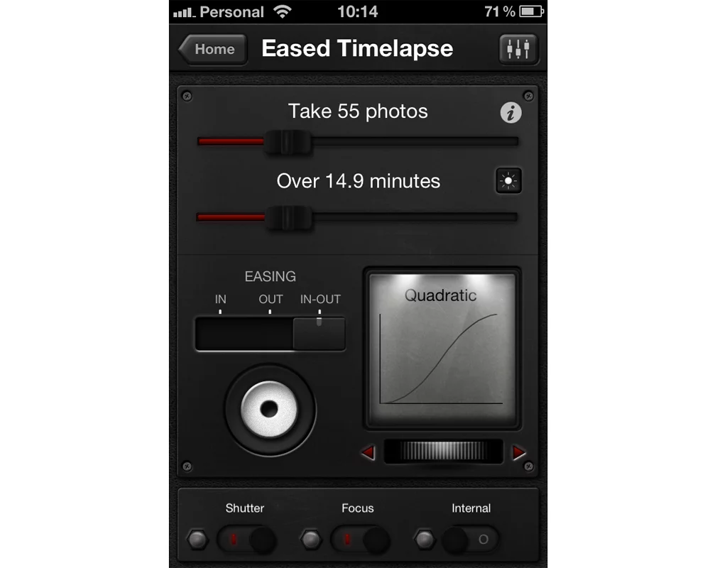 Eased Timelapse sees your camera triggered at intervals according to mathematical formulas to give the appearance of time speeding up or slowing down