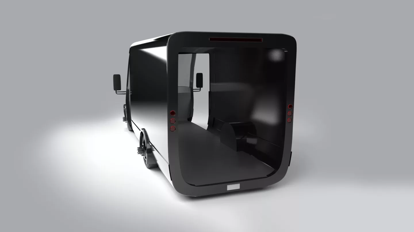 Enormous cargo space is only interrupted by small wheel arches