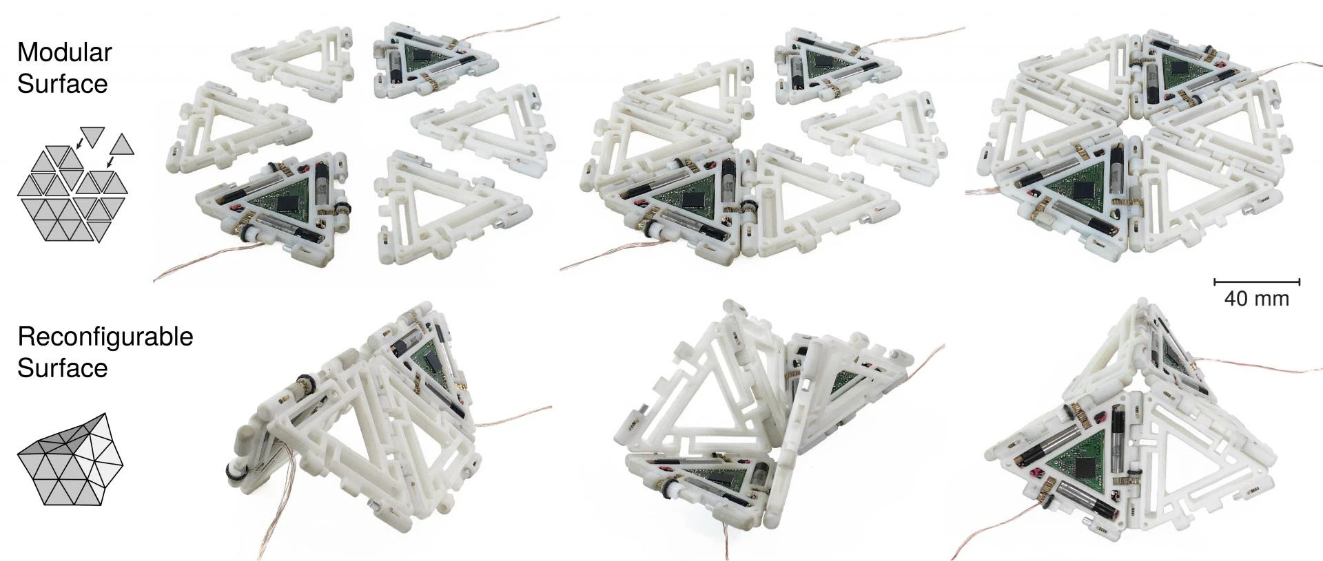 Multiple Mori's can be snapped together to form folding machines of different shapes and sizes