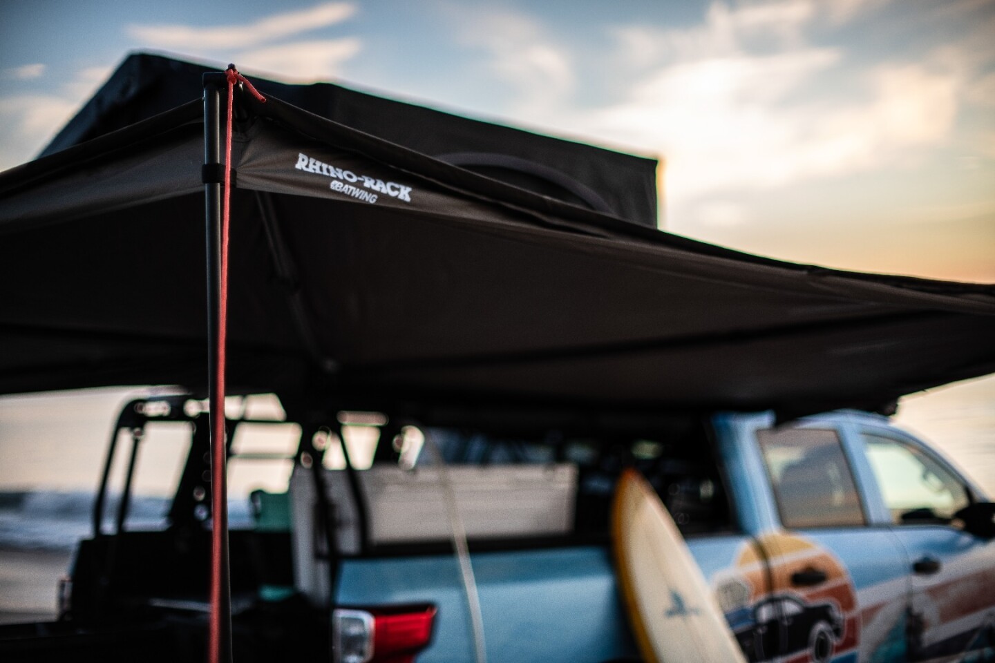 Rhino Rack's Batwing Awning provides 270 degrees of coverage