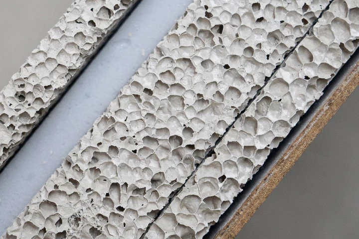 EMPA's new mineral foam is 75% thinner than traditional sound absorbing materials, but equally effective
