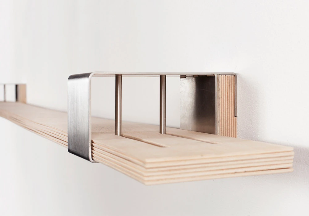 The stainless steel sleeves hold the flexible shelves in place