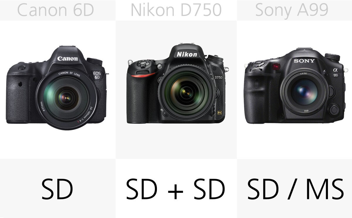 The Nikon D750 has dual SD memory card slots