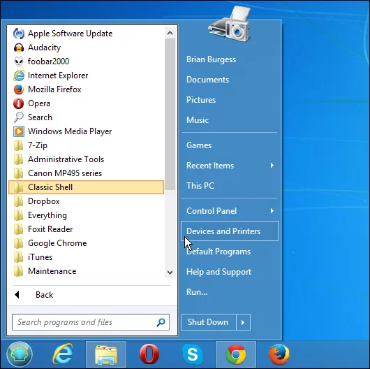 Classic Shell is a free Start menu replacement for Windows 8.1