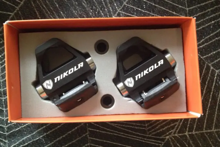 A pair of Nikola pedals at Interbike 2014
