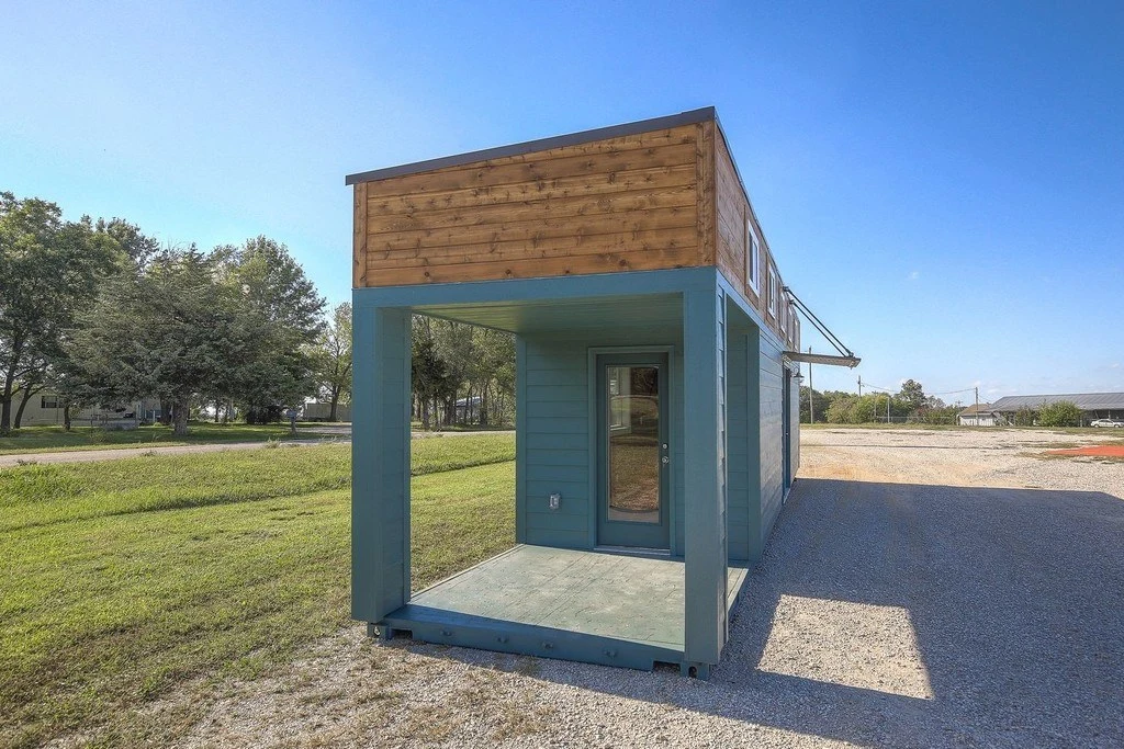 The container home measures a total floorspace of 312 sq ft (28 sq m)