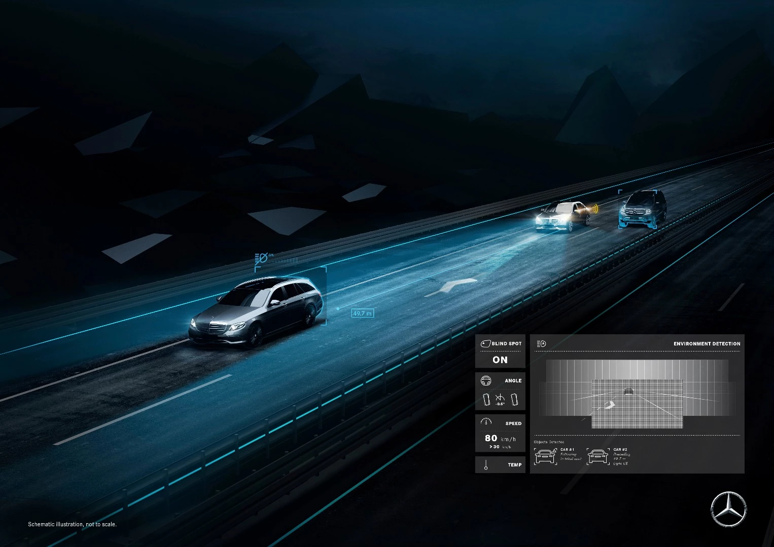 Mercedes-Maybach's Digital Light: blind spot warnings can pop up on the road as well as on the wing mirrors