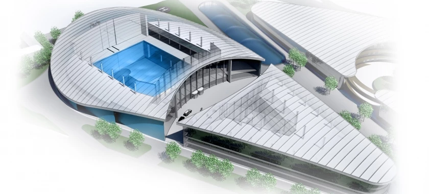 Artist's rendering of the Blue Abyss complex