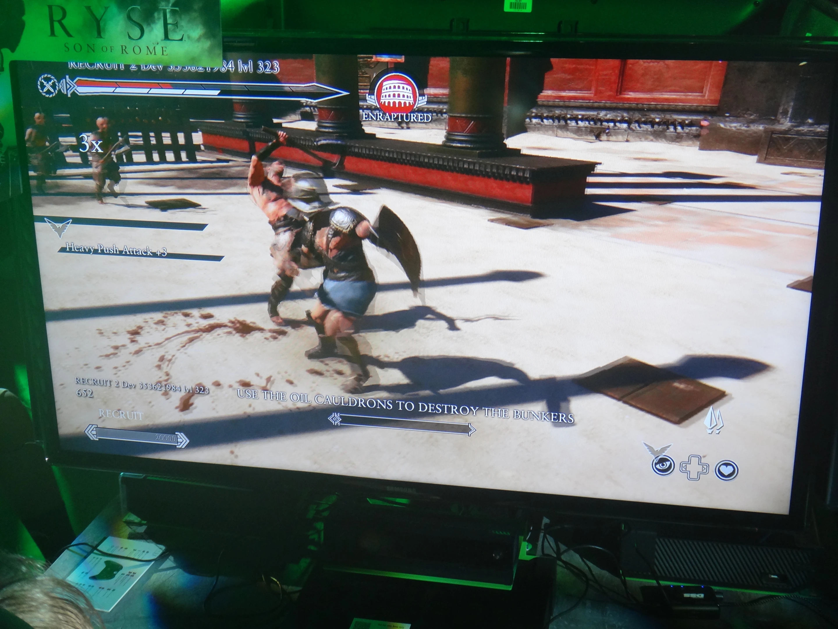 The demo restricted me only to the game's Gladiator Mode, which tasks players with defeating increasingly difficult waves of barbarians inside the Roman Colosseum
