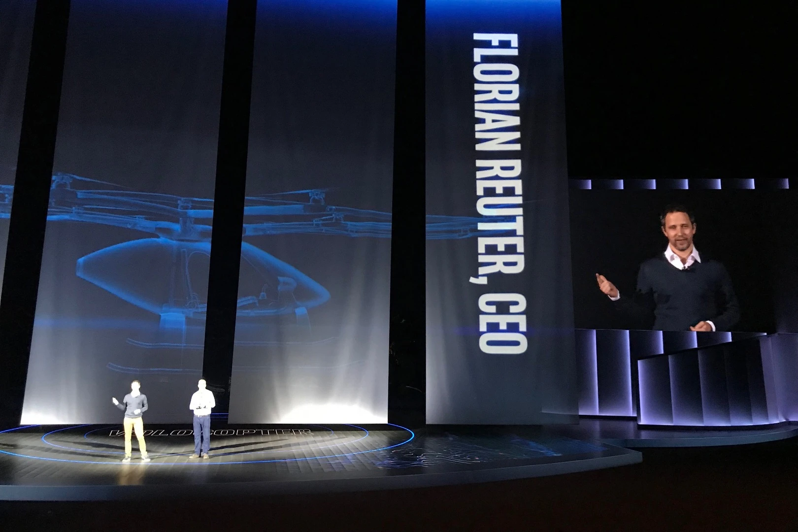 The flight at CES in Las Vegas today marks the Volocopter's first steps in the US