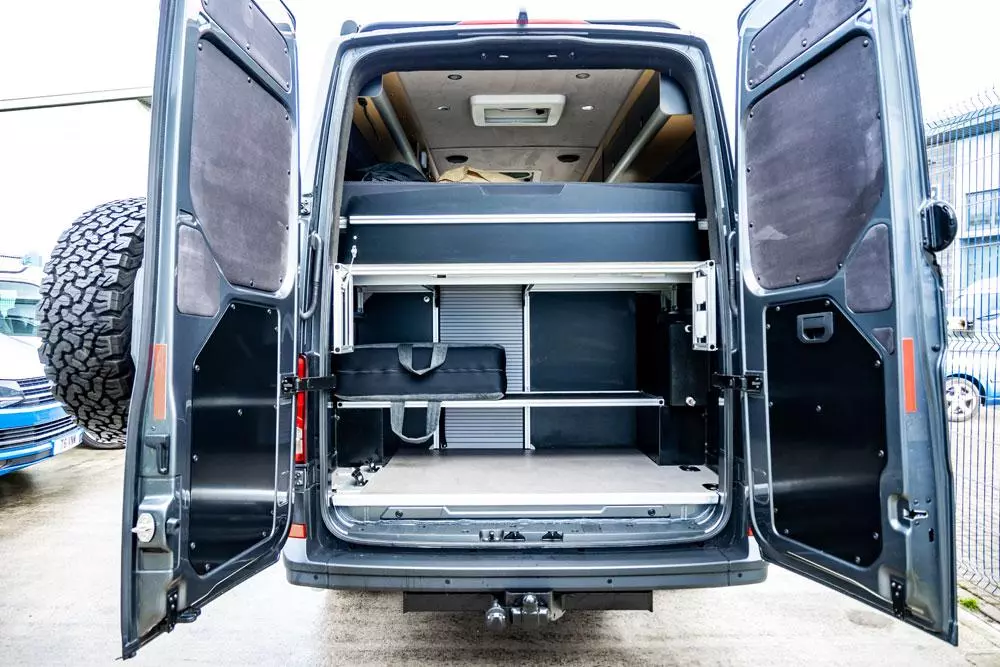 Garage shelving put to use for luggage