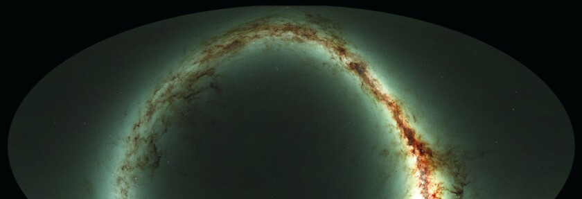 This image, known as Static Sky, is a map of the entire sky, as seen from the Pan-STARRS telescope in Hawaii